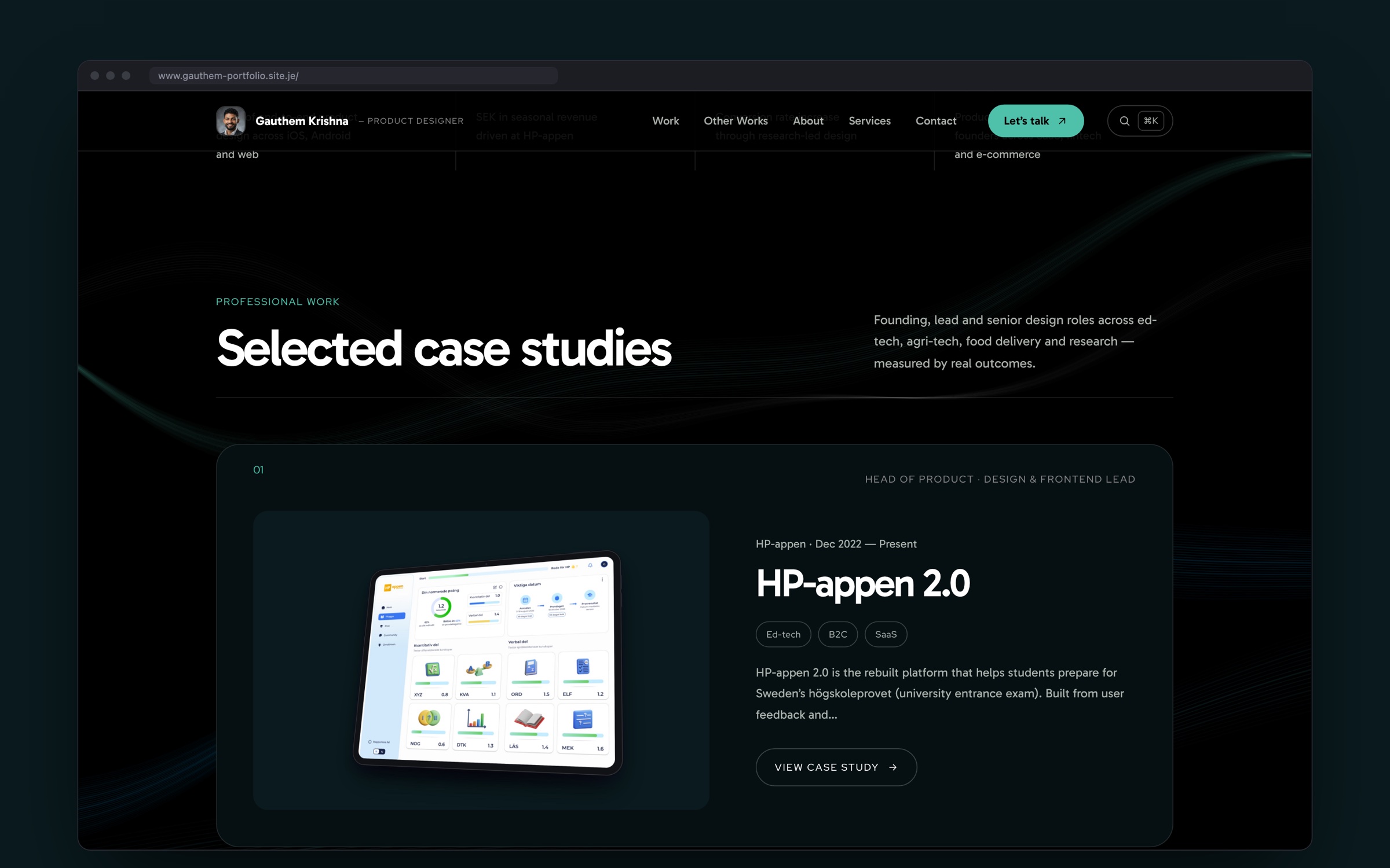 Selected case studies section
